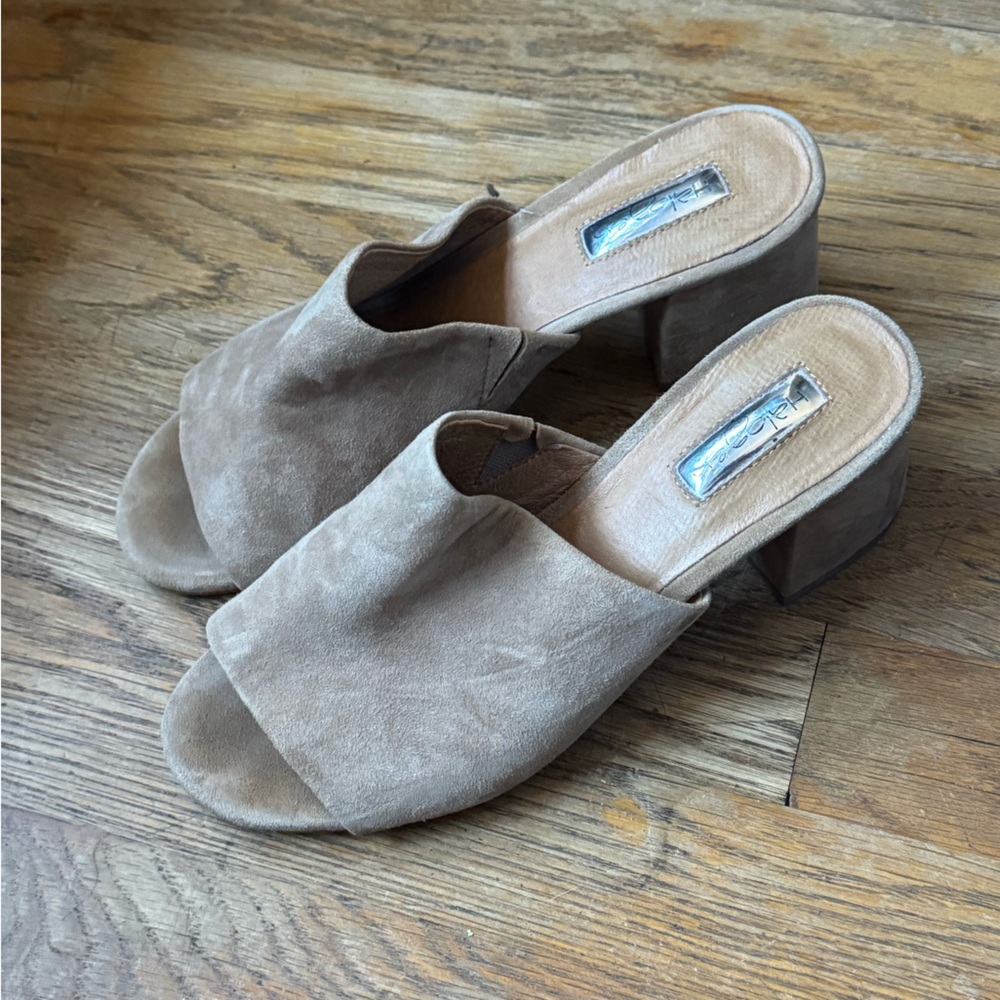 Halogen Suede Heeled Mules